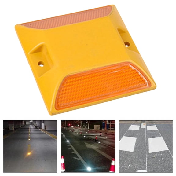koolsoo Reflective Lane Marker Road Stud Portable High-reflectivity Road Reflector Pavement Marker for Driveways Pedestrian Crossings