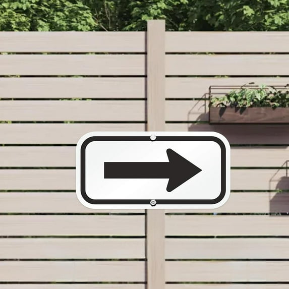 koolsoo Reflective Sign Direction Graphic Traffic Sign Weatherproof Sign Black