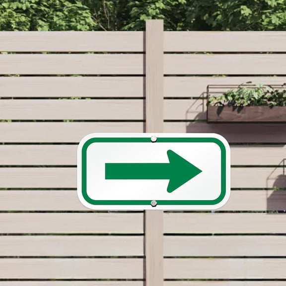 koolsoo Reflective Sign Direction Graphic Traffic Sign Weatherproof Sign Green