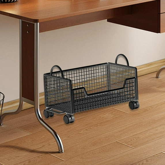 koolsoo Rolling Book Cart with Wheels Magazines Mobile File Cart Bookshelf Multifunctional Mobile Storage Bin for Pantry Drinks Snack Black