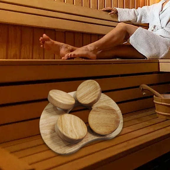 koolsoo Sauna Headrest with Rotatable Disc Neck Pillow Modern Back Support Ergonomic Lightweight Sauna Accessory for Home Steam Room