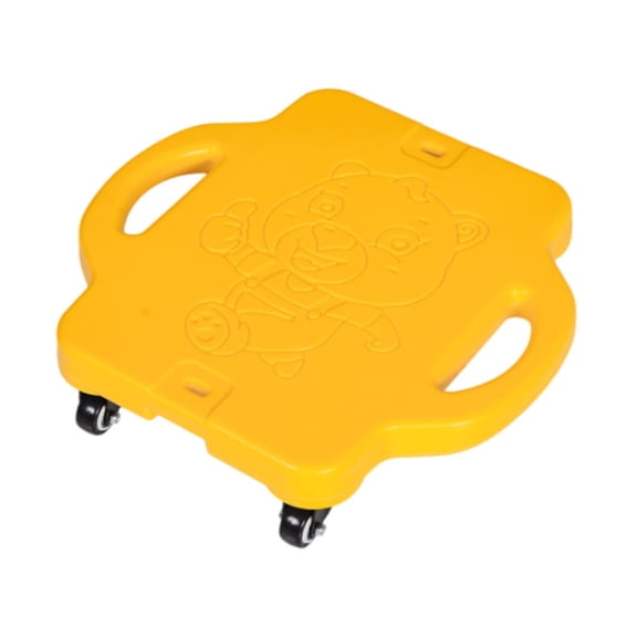 koolsoo Scooter Board with Rollers for Kids Child Heavy Duty with Handle Sitting Scooter Board for Backyard Outdoor Activities Home , Yellow