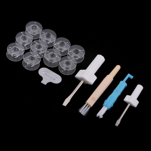 koolsoo Sewing Machine Tool Kit with 15 Accessories 10 Bobbins , Screwdrivers , Threader