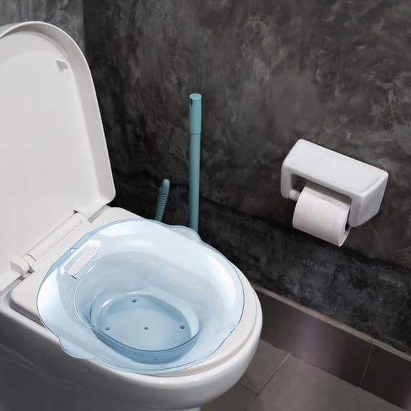 koolsoo Sitz Bath Basin for Toilet, Bidet Toilet Tub Anti Overflow, Universal, Reusable, Portable Hangable Steam Seat Hip Bath for Women Men Elderly , Blue