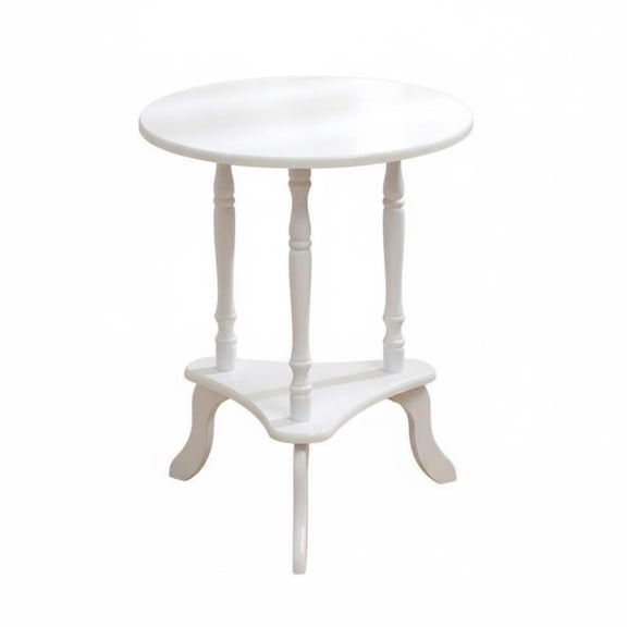 koolsoo Small Round Corner Table Solid Wood Round End Table Versatile for Balcony, Bedroom