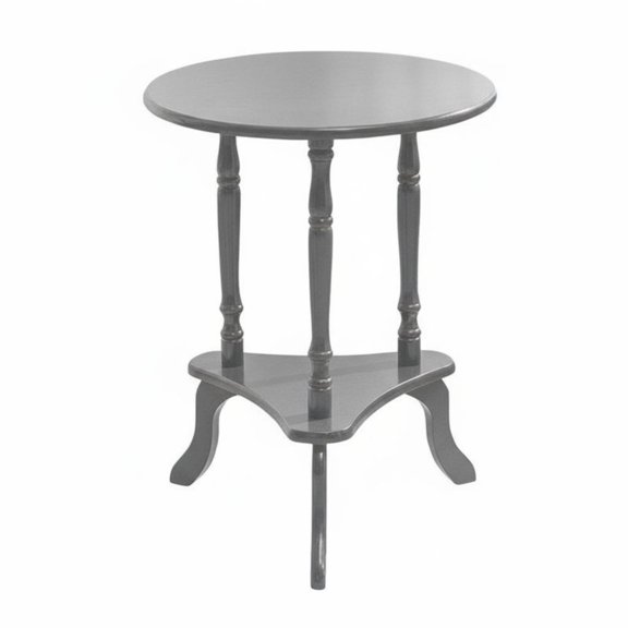 koolsoo Small Round Corner Table Solid Wood Round End Table Versatile for Balcony, Bedroom