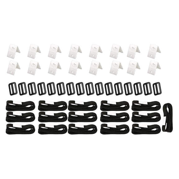 koolsoo Solar Cover Reel Attachment Set Nylon Strap Wear Resistant, Easy Installation Reel Blanket Straps and Clips for Swimming Pool 16 Sets