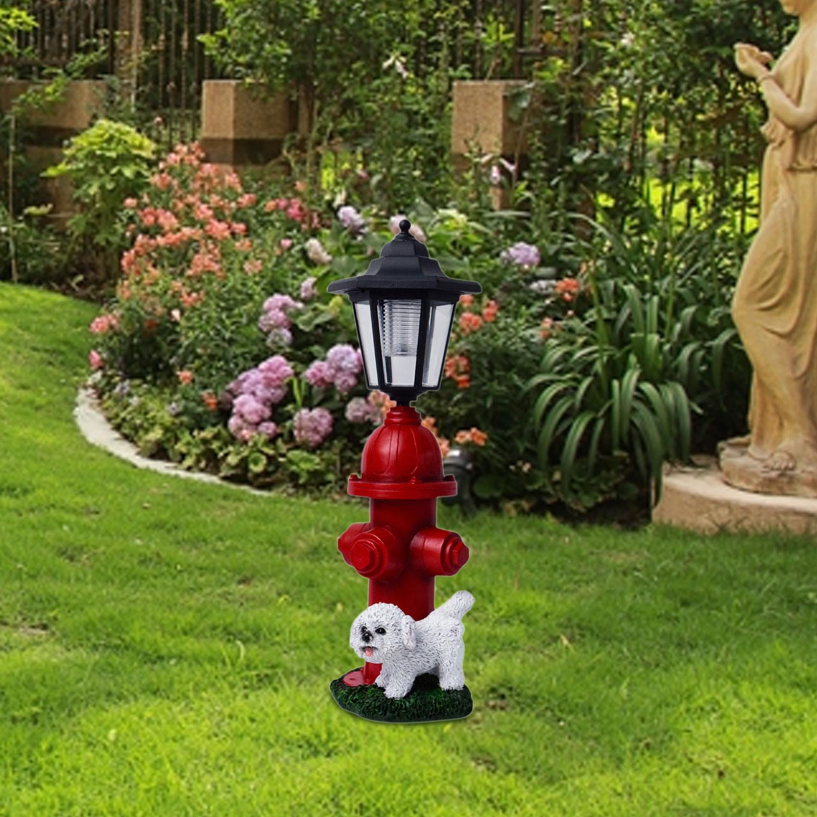 koolsoo Solar Light Dog Figurine Garden Decor Sturdy Cute Housewarming Gift Landscape Lighting Resin Sculpture for Outside Home Yard
