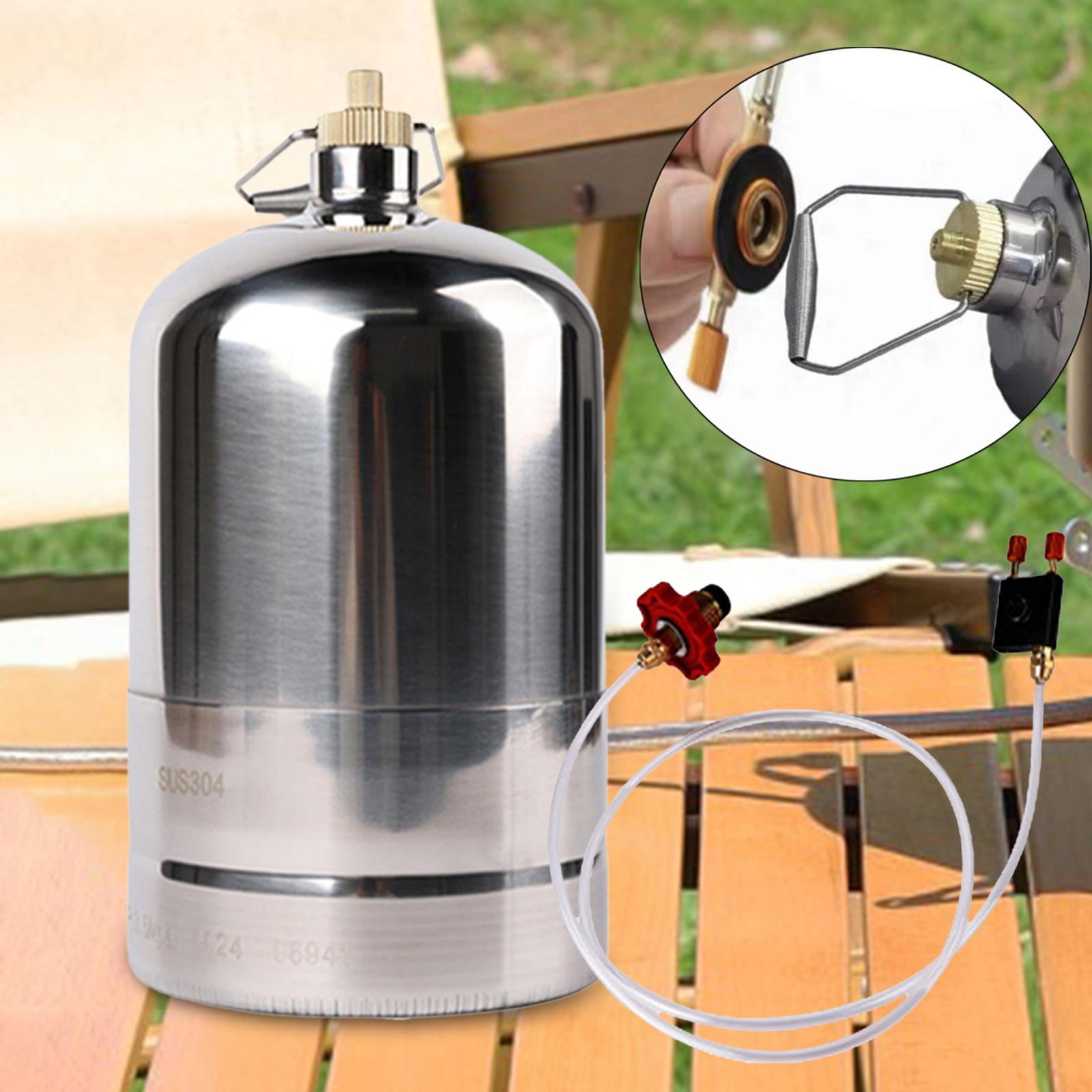 koolsoo Stainless Steel Gas Bottle Inflatable Gas Tank Fuel Canister