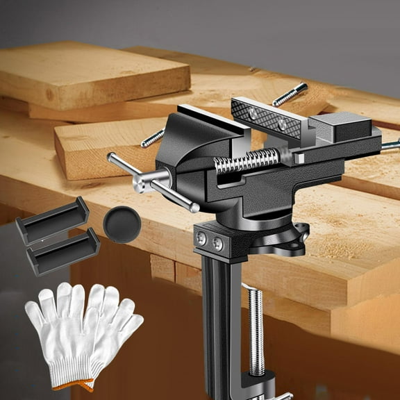 koolsoo Table Vise Bench Vise 360 degree Universal Mini Hand Tools Repair Tool Clamp on Vise Tabletop Clamp for Metal Working Building Work