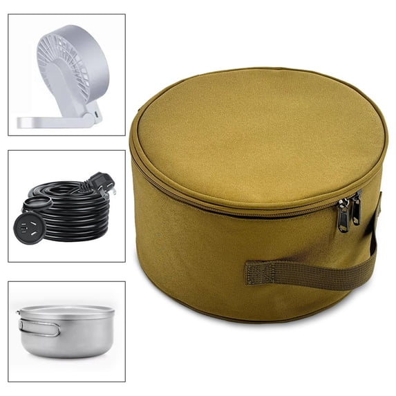 koolsoo Telescopic Fan Storage Bag Easy Carrying Multiuse Large Capacity Cosmetic Bag for Backpacking Travel Camping Outside D