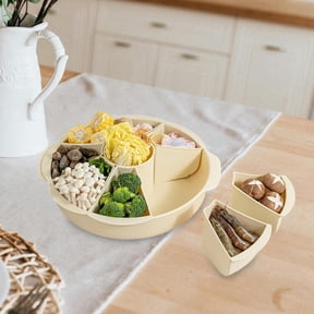 koolsoo Veggie Tray with 9 Compartments, Rotating Vegetable Tray, Versatile Serving Tray Made of PP, Reusable And Removable Storage Tray for Family Celebratio
