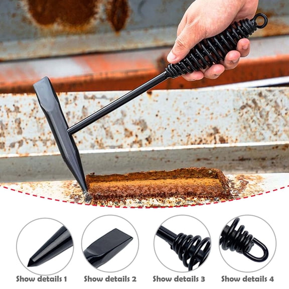 koolsoo Welding Chipping Hammer 27.5cm Slag Removal Workshop with Coil Spring Handle