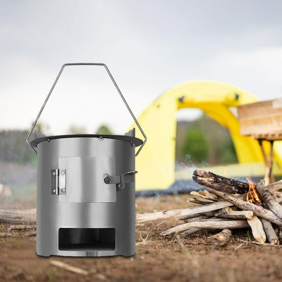 koolsoo Wood Furnace Cookware Compact Sturdy Firewood Firing Furnace for Fishing BBQ Hik Inner diameter 20cm