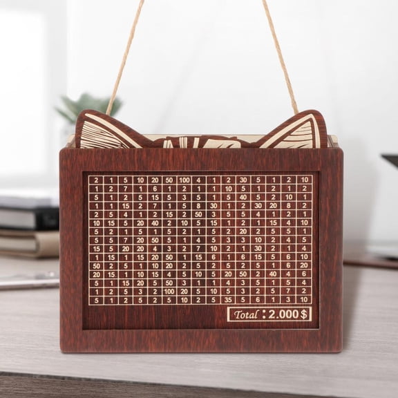 koolsoo Wooden Money Box Money Bank Portable Developing Saving Habit Saving Money Box Child Money Save Bank for Boys Girls Adult Kids 2000 Dollars