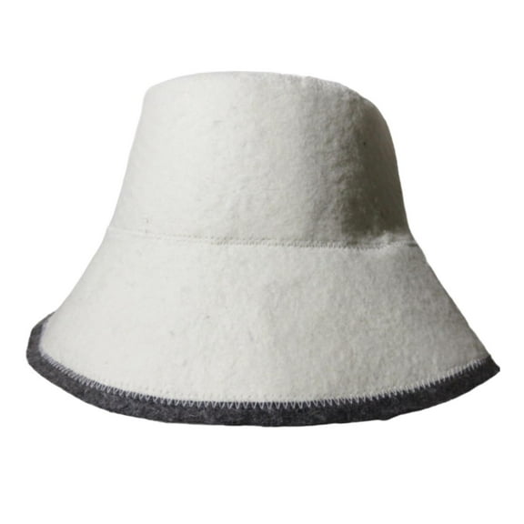 koolsoo Wool Sauna Hat Sauna Accessories Russian Styles Portable Cool Indoor Cap for Sauna Russian Bath Hat for SPA Shower Sauna House white