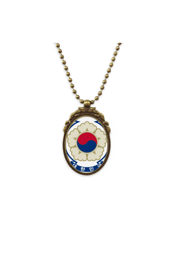 korea national emblem country antique necklace vintage bead pendant keychain