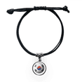 thumbnail image 1 of korea national flag soccer football bracelet leather wristband black jewelry, 1 of 4