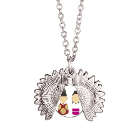 korea traditional prince and princess sunflower necklace pendant locket jewelry