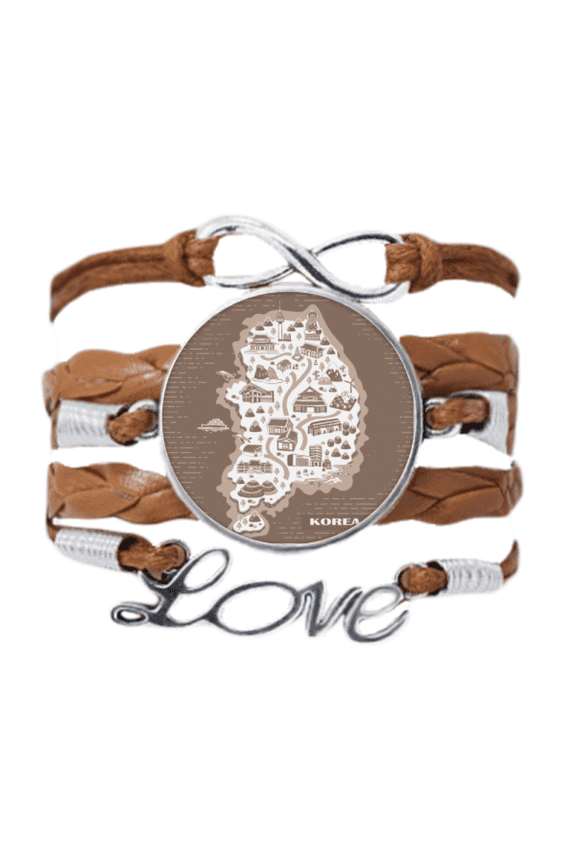 korean map seoul and busan bracelet love chain ornament wristband