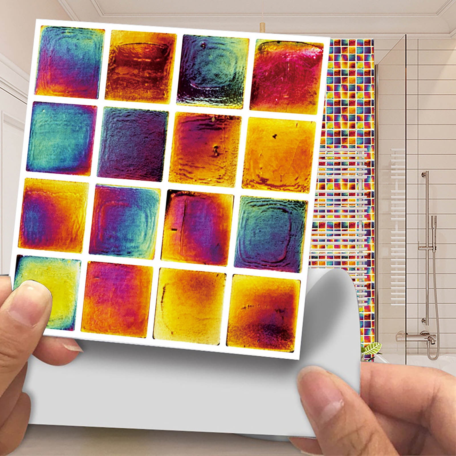 kosheko 10pc Crystal Tile Stickers DIY SelfAdhesive Wall Stickers