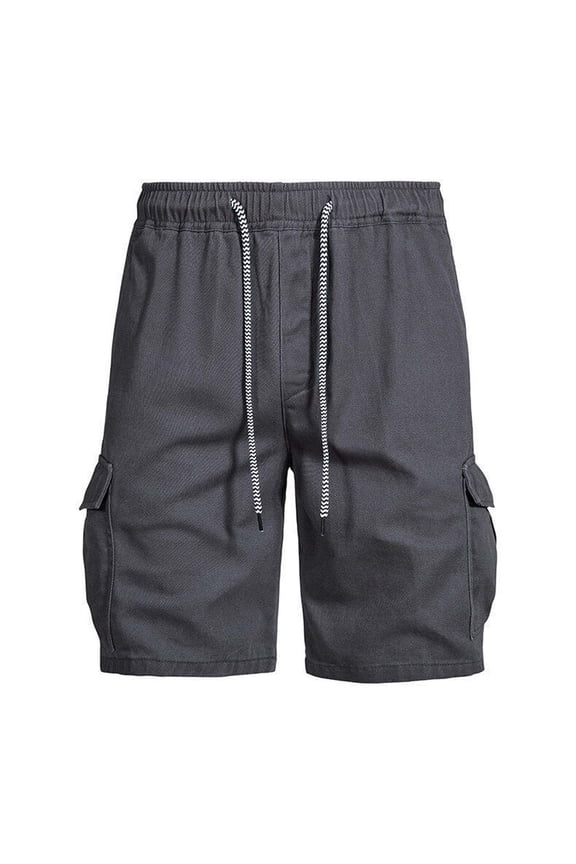 Men Shorts Fashion Multiple Pockets Elastic Waist Drawstring Comfortable Fabric Casual Daily Wear Great for Outdoor Activities Stylish Design Gray M