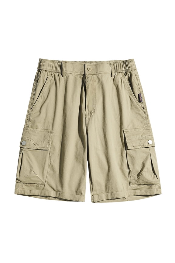 Men's Cargo Shorts Running Shorts Utility Pockets Elastic Waist Cotton Hiker Shorts Fashion Casual Outdoor Recreation Hiking Fishing Camping Yellow S
