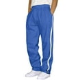 thumbnail image 1 of kosheko Men's Casual Fleece Sweatpants Open Bottom Loose Fit Moisture Wicking Track Pants Striped Athletic Joggers Blue XXXL, 1 of 4