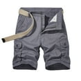 thumbnail image 1 of kosheko Men's Casual Zipper Button Pockets Cargo Shorts Comfortable Soft Cotton Lightweight Breathable Standard Thickness Fashion Outdoor Daily Wear Gray XXL, 1 of 3