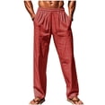 kosheko Men’s Mid-Rise Flow Straight Pants with Pleated Drawstring ...