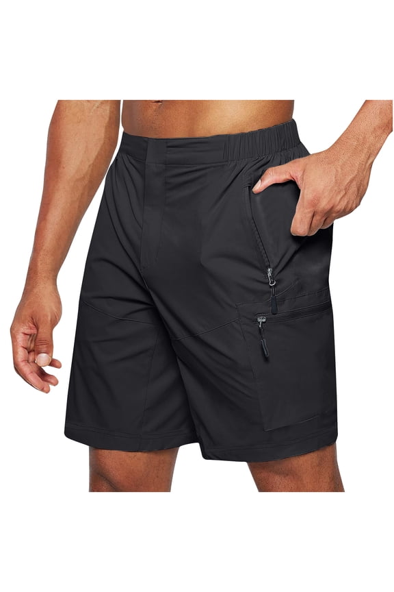 Men's Overalls Shorts Beachwear Summer Thin Multi Pocket Swimming Trunks Casual Sports Shorts Fits Active Leisure Outdoor Dining Travel Sportswear Black M
