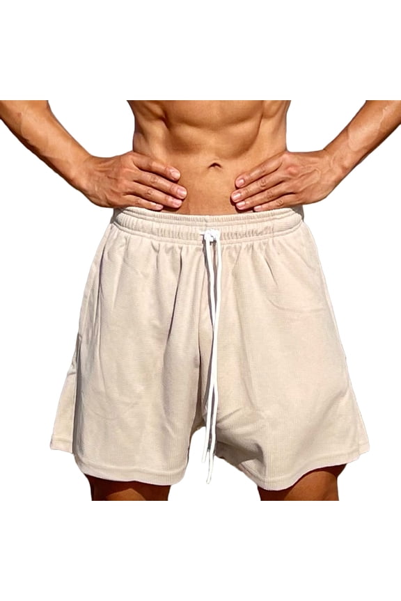 Men's Running Shorts Gym Workout Shorts Elastic Waistband Breathable Pockets Quick-Dry Training Pants Activewear for Sports Outdoor Exercise Fitness Yellow L