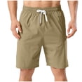 thumbnail image 1 of kosheko Men's Sports Shorts Drawstring Leisure Comfortable Breathable Soft Fabric Fitness Casual Pants Outdoor Exercise All Seasons Perfect for Active Lifestyle Yellow XL, 1 of 5