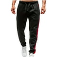 thumbnail image 1 of kosheko Men’s Sweatpants Athletic with Side Stripe Drawstring Waistband Tapered Fit Joggers Pants Red S, 1 of 6