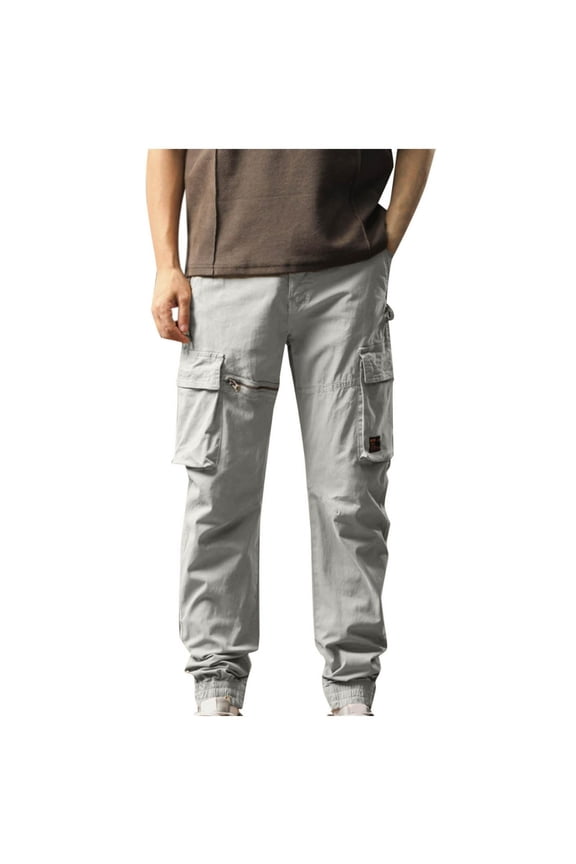 Men's Tapered Tech Cargo Drawstring Pants with Dual-Layer Flap-Zip Metal Snap & Reinforced Stitching for Mountain Trekking Yellow M