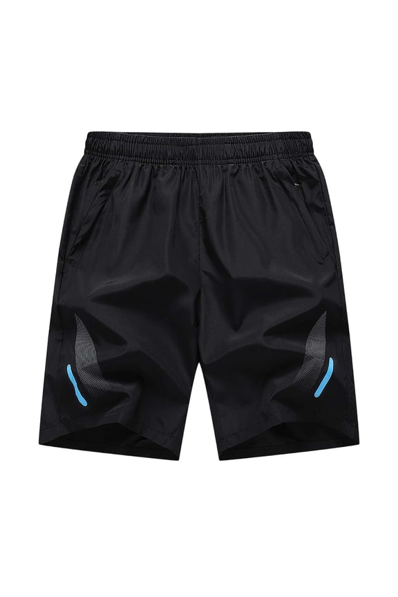 Mens Zipper Pocket Quick Dry Drawstring Shorts, Minimalist Straight Fit with Breathable Fast Dry Fabric for Daily Commute Wear Blue XL