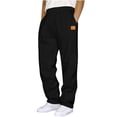 thumbnail image 1 of kosheko Sweat Pants for Mens Baggy Wide Leg Sweatpants Drawstring Elastic Waist Open Bottom Fleece Trousers with Pockets Black L, 1 of 3