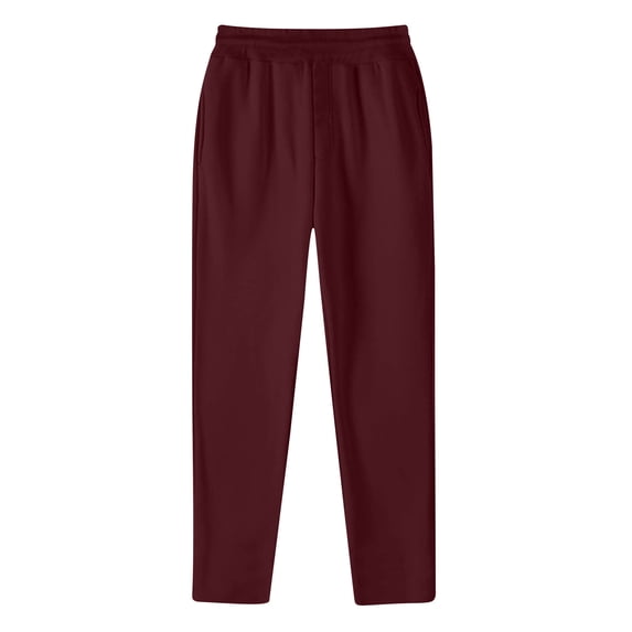 kosheko Sweatpants for Men Cotton Straight Leg Drawstring Gym Pants with Pockets Fall Winter Casual Solid Color Gym Pants Red S