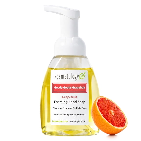 kosmatology Goody-Goody Grapefruit Organic Foaming Hand Soap | Moisturizing Hand Wash | Clean Ingredients, Infused with Essential Oils | 8.5 fl oz