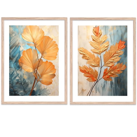 kotart Paper Aesthetic Modern Art Wall Paintings With Frame For Living Room Bedroom Office Wall Decoration - Home Decor Frames (10 X 13 Inch, Multicolor) Set Of 2 (B)