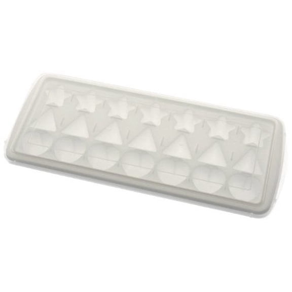 kotobuki star triangle and heart ice cube tray with lid