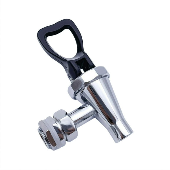 kowaku 1/2 inch Beverage Dispenser Faucet Lever Spout Rustproof Easy to Use 1/2 inch Hot Drinks Tap with Gaskets for Milk Tea Bucket black