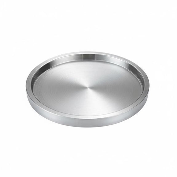 kowaku 2 Pack Thickened Stainless Steel Serving Tray Double Wall Round Plate for Korean BBQ Cold Food Display