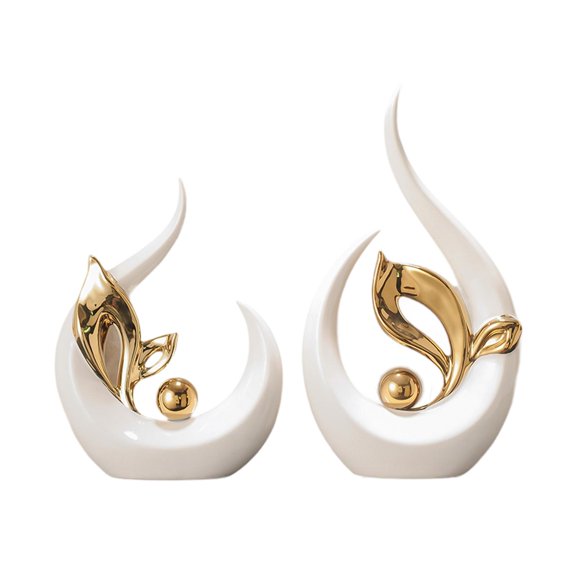 kowaku 2 Pieces Abstract Art Statue Artwork Fine Workmanship Creative Feng Shui Ornament Resin Figurine Modern Sculpture for Bedroom