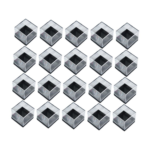 kowaku 20 Pieces Mineral Display Boxes Display Holders Square Multifunctional with Lid Specimen Containers Showcase for Rock Jewelry