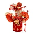 thumbnail image 1 of kowaku 2025 Chinese Lunar New Year Decoration Artificial Potted Fake Flower Blessing Bucket Tabletop Ornament for Holiday Restaurant D, 1 of 9