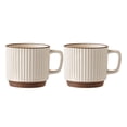thumbnail image 1 of kowaku 2Pcs Ceramic Coffee Mug Coffee Cup with Handle Housewarming Wedding Gift Tea Mug Cappuccino Mug for Cereal Hot Tea Milk Water, 1 of 9