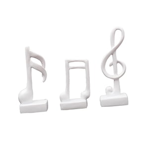 kowaku 3 Pieces Musical Notes Statues Musical Symbol Sculpture Collection Resin Decorative Figurines Craft Modern Ornament Metal Suitable for Home Decoration White