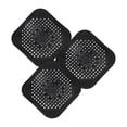 thumbnail image 1 of kowaku 3 Pieces Silicone Drain Cover Hair Catcher 5.5x5.5 inch Foldable Flat Silicone Plug Insulation Pads for Bathtub Shower Bidets black, 1 of 9