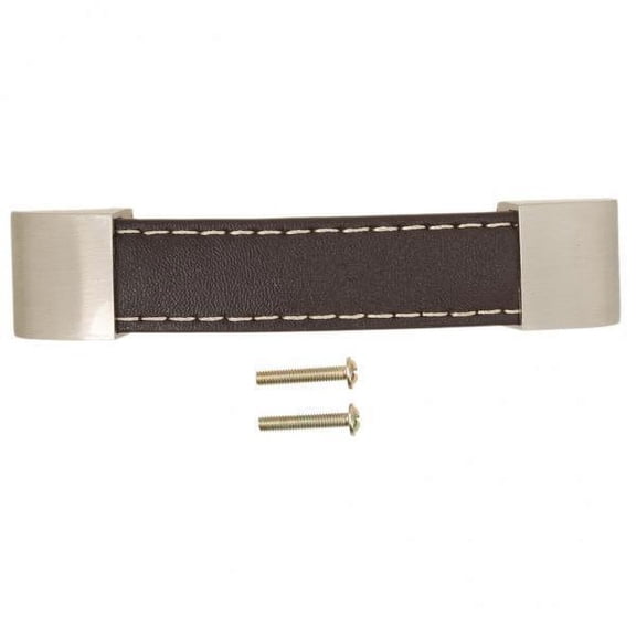 kowaku 3x96mm Modern Leather Kitchen Cabinet Cupboard Door Drawer Pull Handle -Brown 3 Pcs
